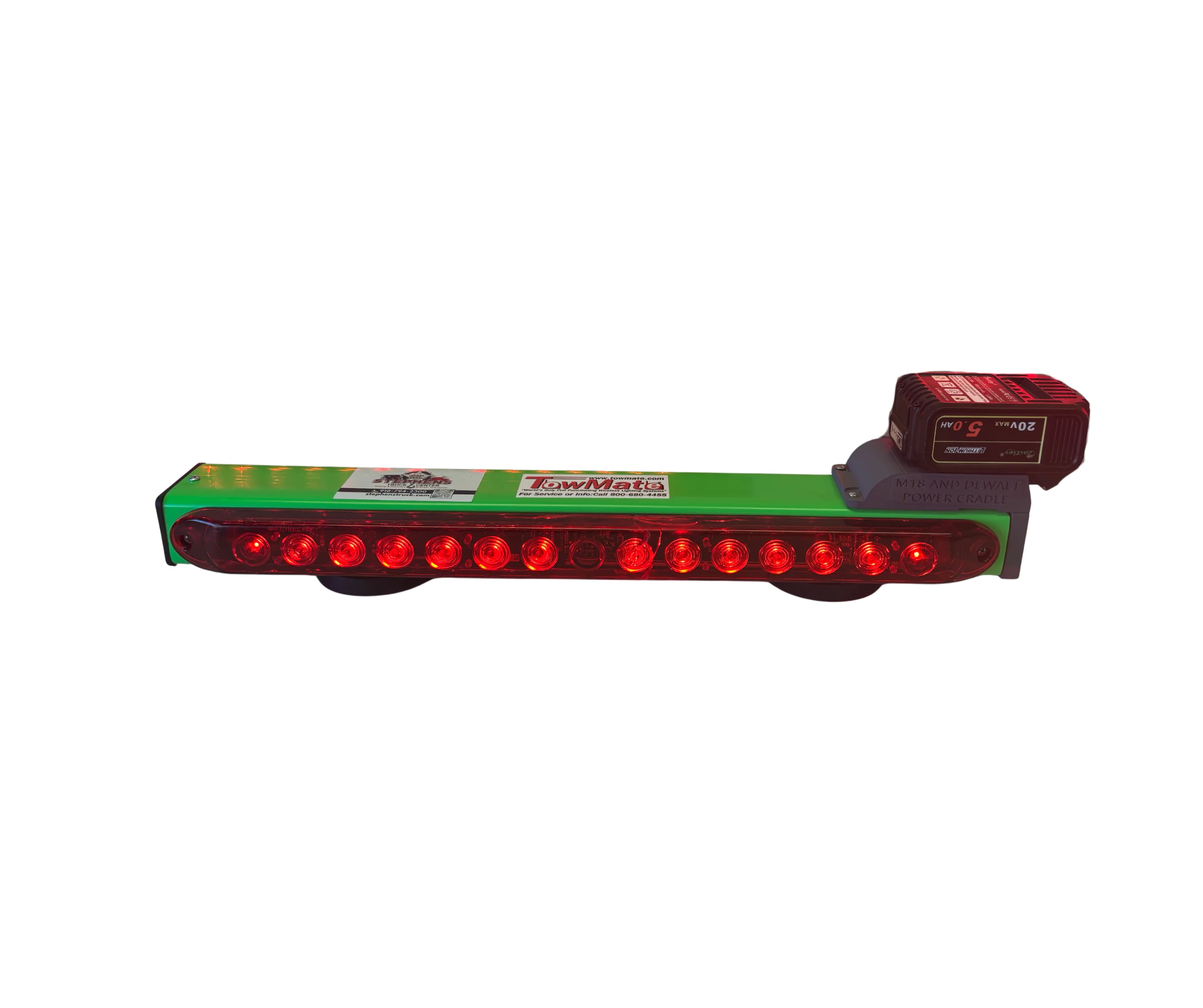 TowMate 22 Inch Wireless Tow Light Refurb MDW Battery Mount Ready to Run on Milwaukee M18 or DeWalt Max20 Battery Pack - Image 4